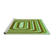 Sideview of Machine Washable Transitional Olive Green Rug, wshpat2799grn