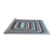 Sideview of Machine Washable Transitional Blue Rug, wshpat2799lblu