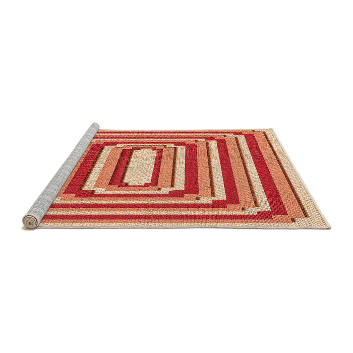 Sideview of Machine Washable Transitional Neon Red Rug, wshpat2799org