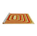 Sideview of Machine Washable Transitional Bold Yellow Rug, wshpat2799yw