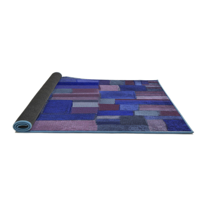 Thickness of Patterned Medium Slate Blue Rug, pat28blu