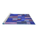 Sideview of Machine Washable Transitional Medium Slate Blue Rug, wshpat28blu