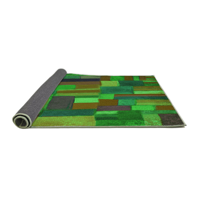 Thickness of Patterned Army Green Rug, pat28grn