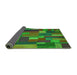 Thickness of Patterned Army Green Rug, pat28grn