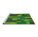 Sideview of Machine Washable Transitional Army Green Rug, wshpat28grn