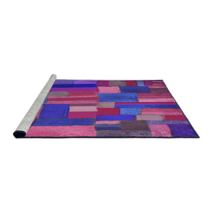 Sideview of Machine Washable Transitional Dark Magenta Purple Rug, wshpat28pur