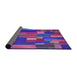 Thickness of Patterned Dark Magenta Purple Rug, pat28pur