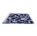 Sideview of Machine Washable Transitional Night Blue Rug, wshpat280blu