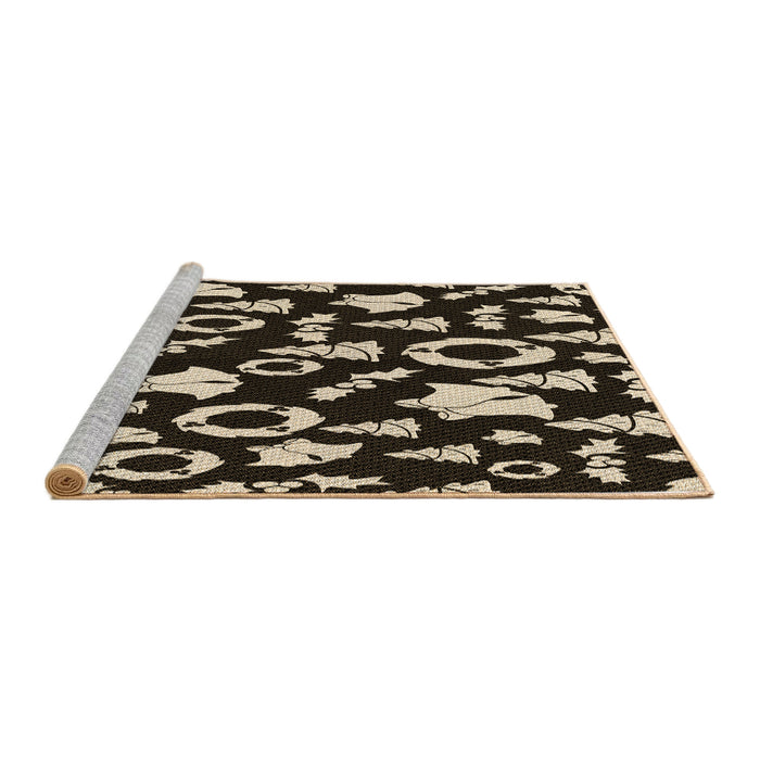 Sideview of Machine Washable Transitional Camel Brown Rug, wshpat280brn