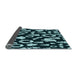 Thickness of Patterned Deep Teal Green Rug, pat280lblu