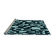 Sideview of Machine Washable Transitional Deep Teal Green Rug, wshpat280lblu