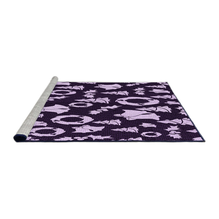 Sideview of Machine Washable Transitional Deep Purple Rug, wshpat280pur