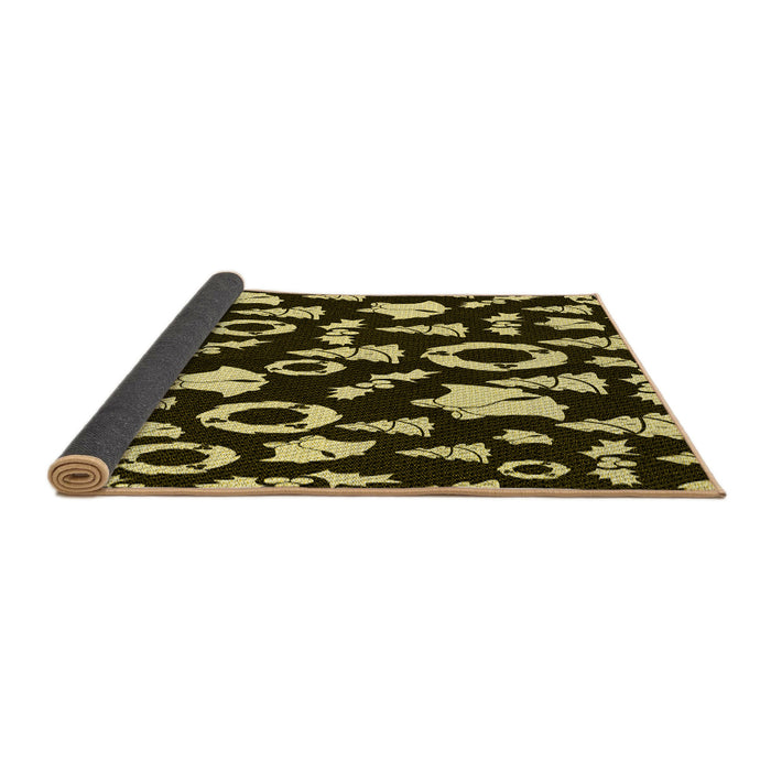 Thickness of Patterned Metallic Gold Rug, pat280yw