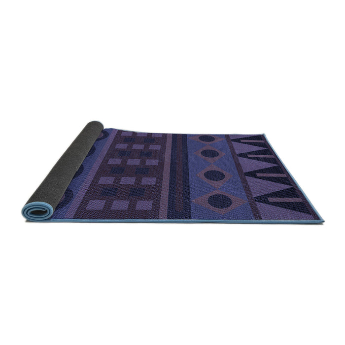Thickness of Patterned Slate Blue Rug, pat2800blu