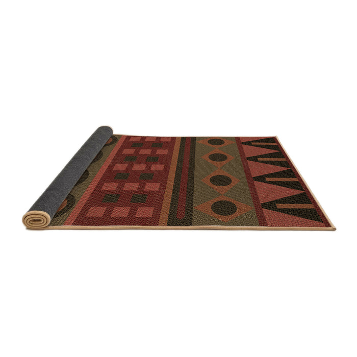 Thickness of Patterned Saddle Brown Rug, pat2800brn