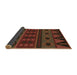 Thickness of Patterned Saddle Brown Rug, pat2800brn
