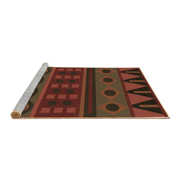 Sideview of Machine Washable Transitional Saddle Brown Rug, wshpat2800brn