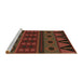 Sideview of Machine Washable Transitional Saddle Brown Rug, wshpat2800brn