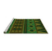 Sideview of Machine Washable Transitional Dark Lime Green Rug, wshpat2800grn