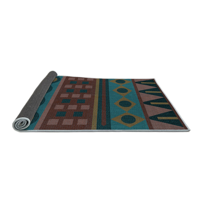 Thickness of Patterned Green Rug, pat2800lblu