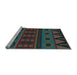 Sideview of Machine Washable Transitional Green Rug, wshpat2800lblu