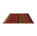 Sideview of Machine Washable Transitional Mahogany Brown Rug, wshpat2800org