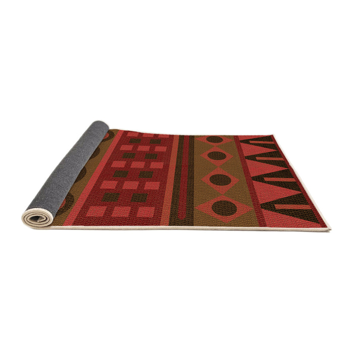 Thickness of Patterned Mahogany Brown Rug, pat2800org