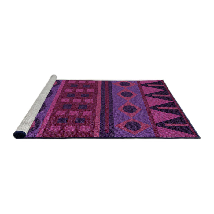 Sideview of Machine Washable Transitional Magenta Pink Rug, wshpat2800pur