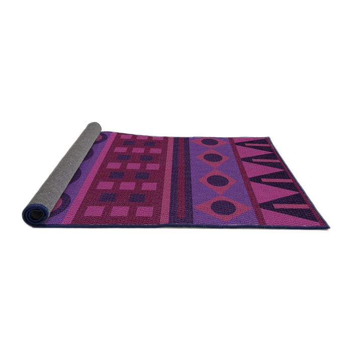 Thickness of Patterned Magenta Pink Rug, pat2800pur