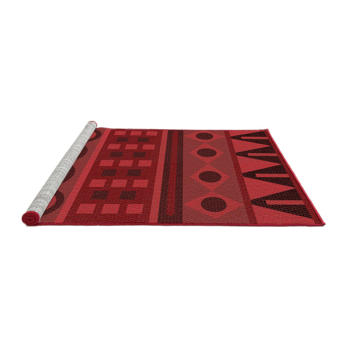 Sideview of Machine Washable Transitional Red Rug, wshpat2800rd