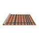 Sideview of Machine Washable Transitional Fire Brick Red Rug, wshpat2802brn