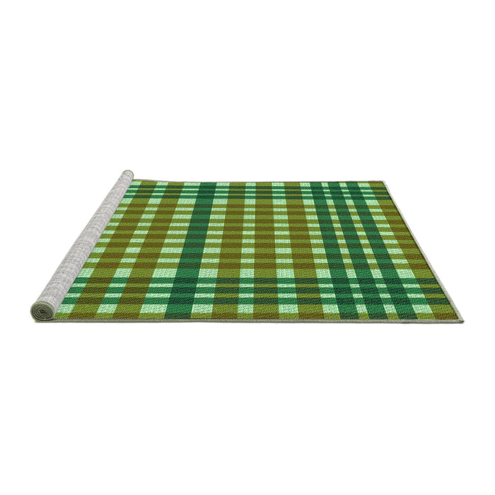 Sideview of Machine Washable Transitional Green Rug, wshpat2802grn