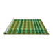 Sideview of Machine Washable Transitional Green Rug, wshpat2802grn