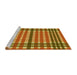 Sideview of Machine Washable Transitional Mahogany Brown Rug, wshpat2802yw