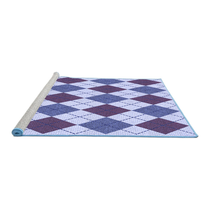 Sideview of Machine Washable Transitional Deep Periwinkle Purple Rug, wshpat2803blu
