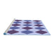 Sideview of Machine Washable Transitional Deep Periwinkle Purple Rug, wshpat2803blu