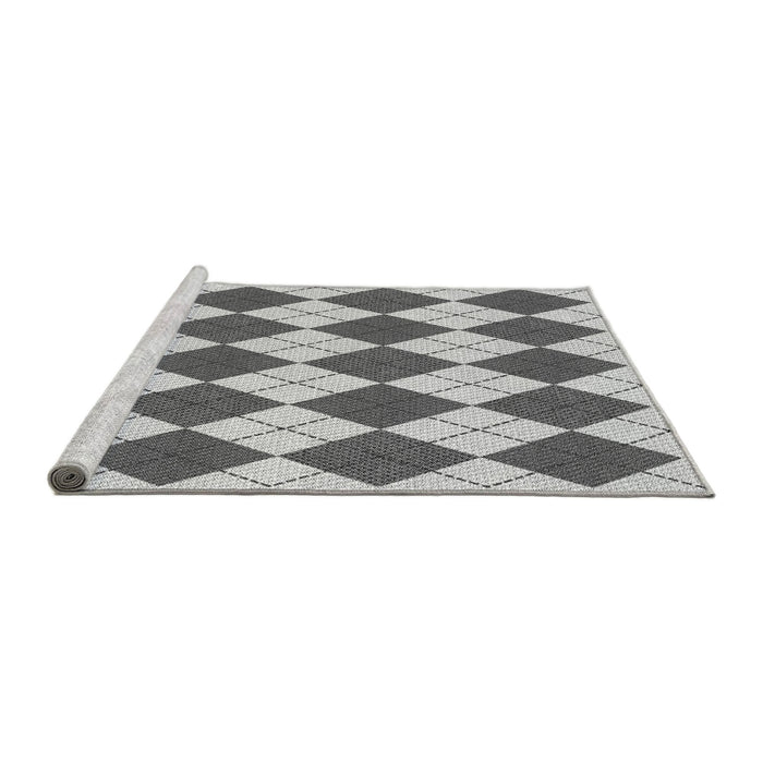 Sideview of Machine Washable Transitional Carbon Gray Rug, wshpat2803gry