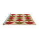 Sideview of Machine Washable Transitional Mahogany Brown Rug, wshpat2803org