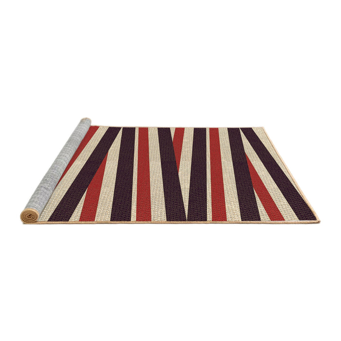 Sideview of Machine Washable Transitional Burgundy Red Rug, wshpat2805brn