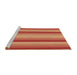 Sideview of Machine Washable Transitional Neon Red Rug, wshpat2806brn