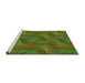 Sideview of Machine Washable Transitional Antique Bronze Green Rug, wshpat2807grn