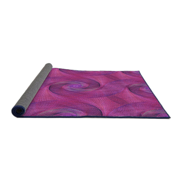 Thickness of Patterned Medium Violet Red Pink Rug, pat2807pur