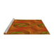 Sideview of Machine Washable Transitional Red Rug, wshpat2807yw