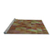 Sideview of Machine Washable Transitional Mahogany Brown Rug, wshpat2808lblu