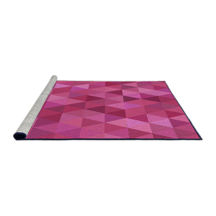 Sideview of Machine Washable Transitional Neon Pink Rug, wshpat2808pur