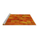 Sideview of Machine Washable Transitional Neon Orange Rug, wshpat2808yw