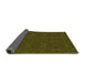 Thickness of Patterned Olive Green Rug, pat2809grn