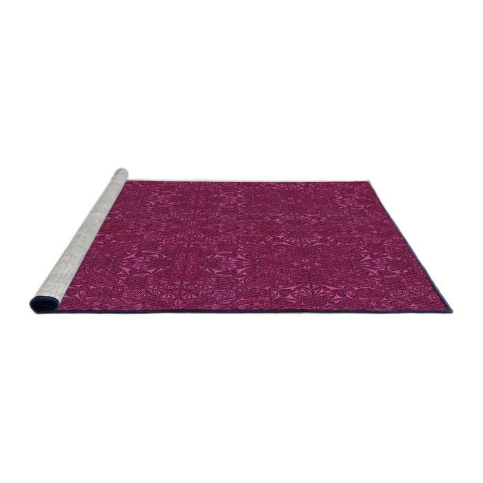 Sideview of Machine Washable Transitional Deep Pink Rug, wshpat2809pur