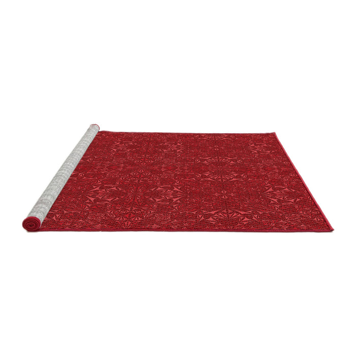 Sideview of Machine Washable Transitional Red Rug, wshpat2809rd