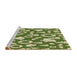 Sideview of Machine Washable Transitional Ginger Brown Green Rug, wshpat281brn